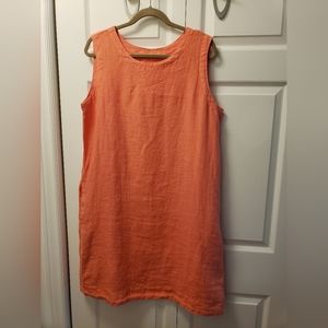 100% Linen Tangerine Dress